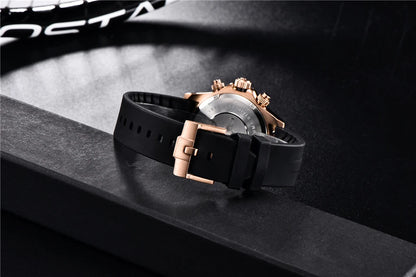PAGANI DESIGN V2 40MM Reloj de cuarzo para hombre con esfera de meteorito, cristal de zafiro, cronógrafo retro y resistente al agua
