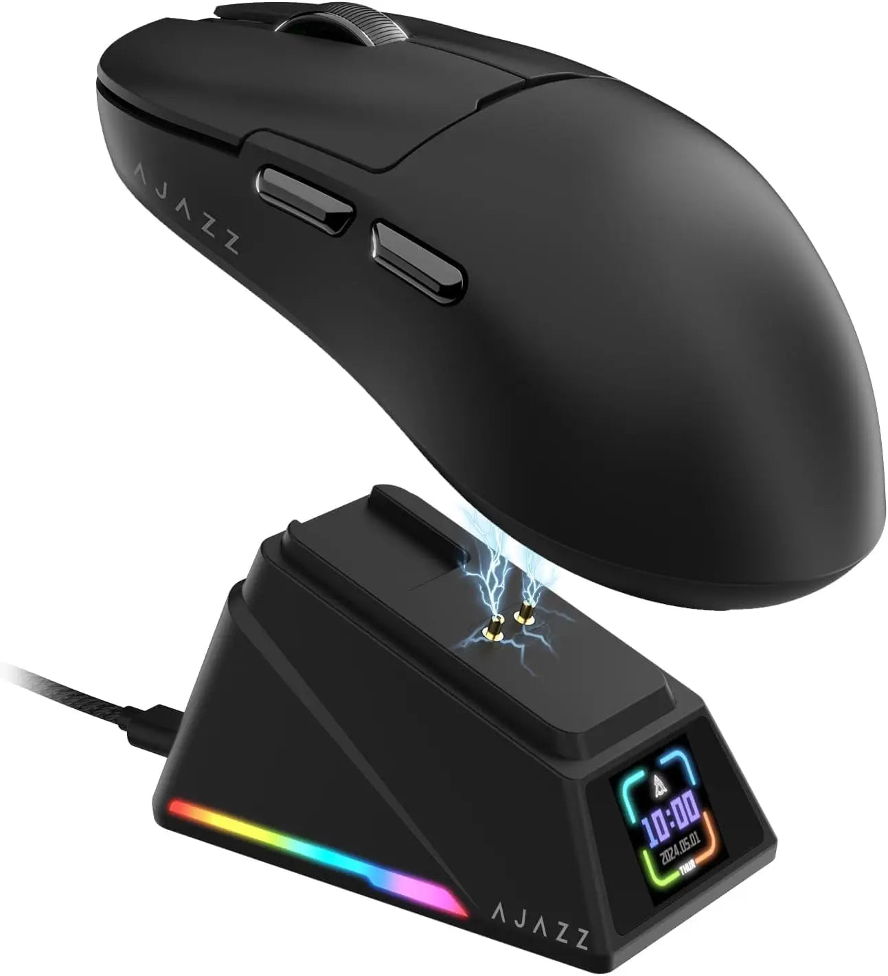 Ajazz AJ159 PRO/APEX Gaming Mouse 8000Hz Rebound Rate Paw3950 Color Screen Magnetic Stand AJ159P Office & Gaming