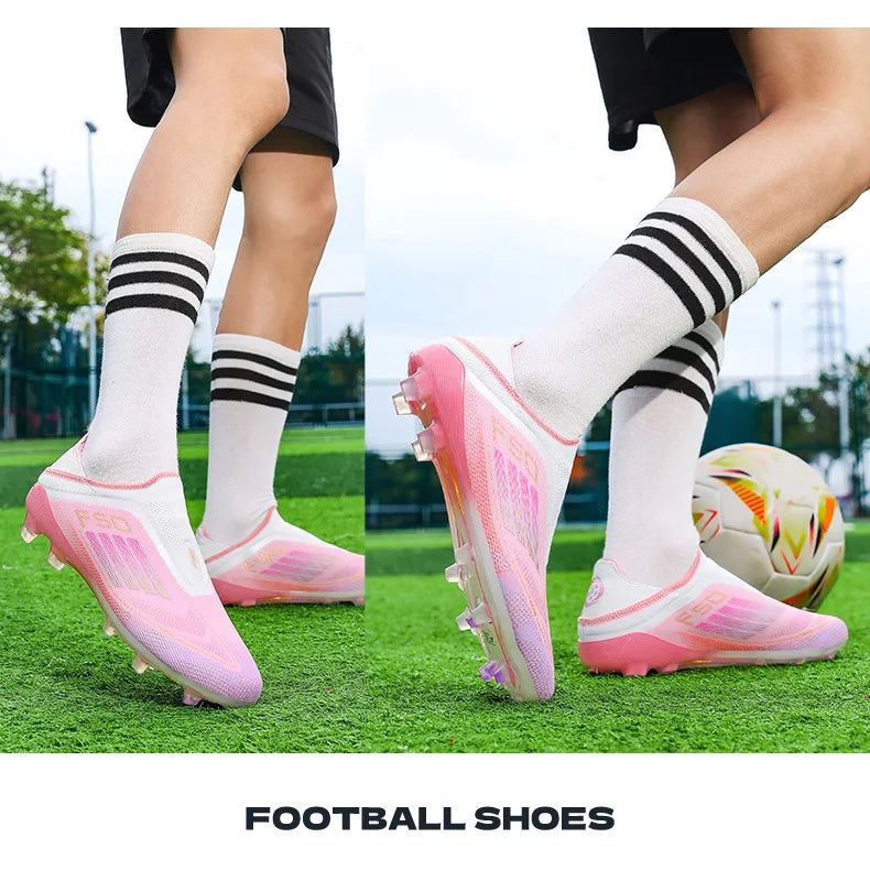 New Men's Football Boots Turf Comfortable Soccer Shoes Sport Fg Grass Cleats Futsal Non Slip Outdoor Adult Ultralight Non-Slip