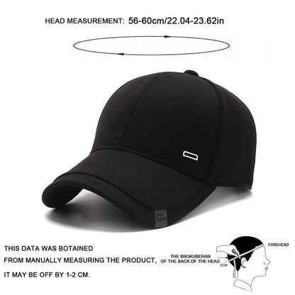 Unisex Square Silver Buckle Label Baseball Caps Spring Autumn Outdoor Adjustable Casual Hats Sunscreen Hat