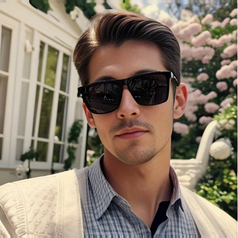  Classical Square Sunglasses Men Women Fashion Eyeglasses Men Punk Rectangle Design Sun Glasses Retro Fishing Glasses UV400
