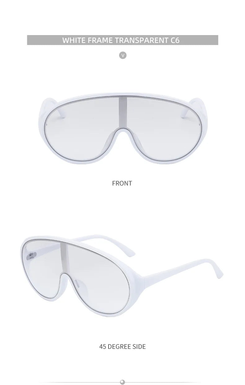 Trendige, übergroße Einteilige Sonnenbrillen für Damen und Herren – Luxusmarken-Designer-Sonnenbrillen – Modische Sonnenbrillen – Große Brillenfassungen