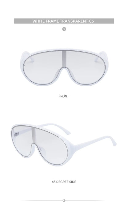 Trendige, übergroße Einteilige Sonnenbrillen für Damen und Herren – Luxusmarken-Designer-Sonnenbrillen – Modische Sonnenbrillen – Große Brillenfassungen