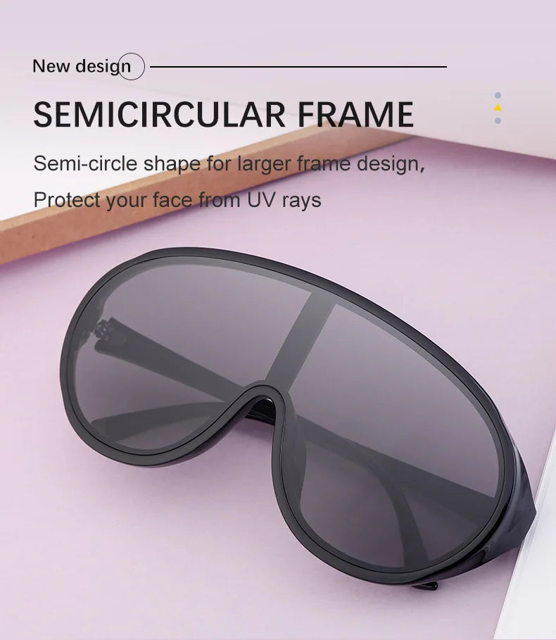 Trendige, übergroße Einteilige Sonnenbrillen für Damen und Herren – Luxusmarken-Designer-Sonnenbrillen – Modische Sonnenbrillen – Große Brillenfassungen