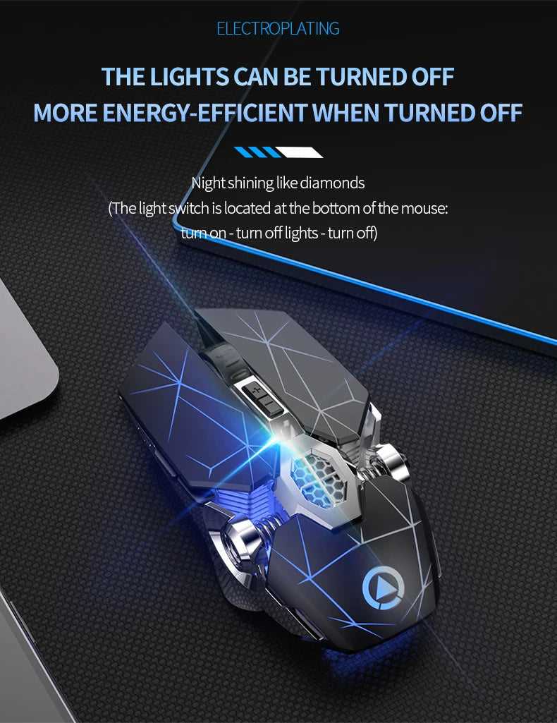 2.4G Wireless Mouse 6D Optical Rechargeable Wireless Mouse Noiseless Mice DPI1600 for Macbook PC Laptop