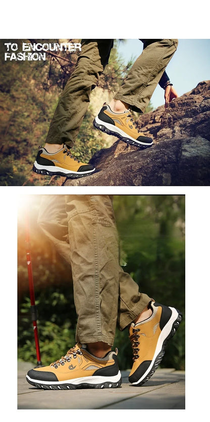 Zapatillas de senderismo EVA para hombre, impermeables, antideslizantes, de cuero, para deportes al aire libre, camping, running y jogging, novedad 2025