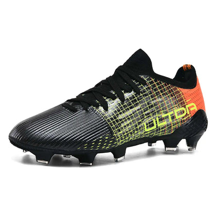 Chaussures de football toutes saisons anti-usure avec doublure respirante, amorti antichoc, semelle à crampons stable, unisexe, pour le football en extérieur