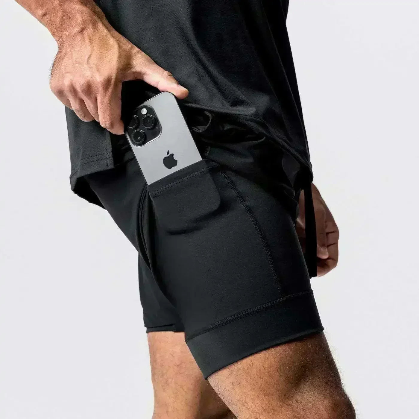 Anime Demon Slayer Gym Shorts Man Quick Dry Pants Double-layer 2 in 1 Shorts Y2k Sportswear Summer 2026 Breathable Streetwear