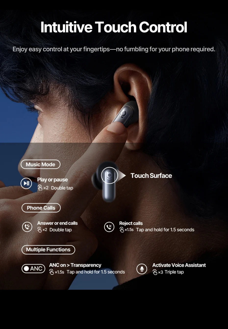 Baseus Inspire XP1 -50dB Adaptive ANC Wireless Earbuds Bluetooth 6.1 Dolby Audio 6 Mic ENC Wireless Earphones bud Sound by Bose