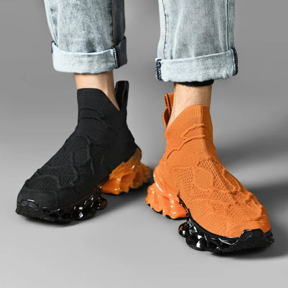 chaussure homme Baskets blanches de luxe pour hommes, chaussures de course décontractées, mocassins à la mode