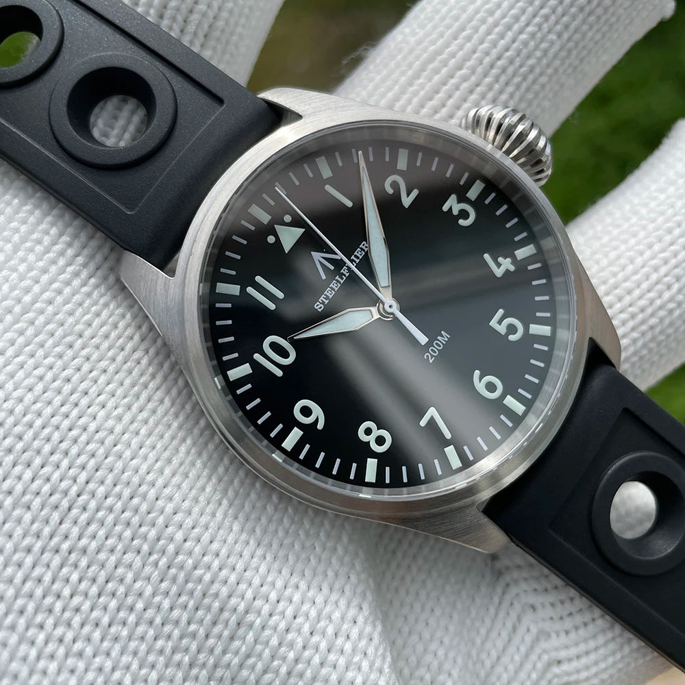 STEELFLIER Official SF743 Quartz Pilot Big Onion Crown Swiss Luminous VH31 20Bar Waterproof Sapphire Crystal Luxury Dive Watch