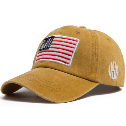 USA-Flagge Herren-Baseballkappe Retro-Stickerei Gewaschene Baumwolle Dad Hats Mode Damen Hip-Hop-Kappen Sommer Outdoor-Sonnenvisier-Hut