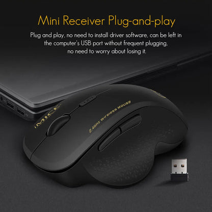 Gaming ABS Wireless Mouse Ergonomic Computer IMICE Mouse 2.4Ghz Gamer PC Optical Mouse With USB Receiver 1600 DPI For Laptop PC