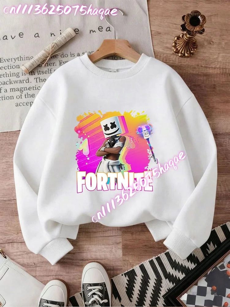 2026 Детски суитшърти с качулка Fortnites, аниме Fortress Night, пролетно-есенни худита за игра, спортно облекло за деца, подарък