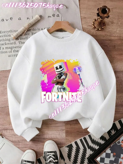 2026 Детски суитшърти с качулка Fortnites, аниме Fortress Night, пролетно-есенни худита за игра, спортно облекло за деца, подарък