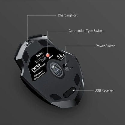INPHIC A1 BluetoOth Mouse Rechargeable 2.4G Tri-mode Optical Mute Wireless Mouse 1600 DPI for Mac Laptop PC Tablet Mobile Phone