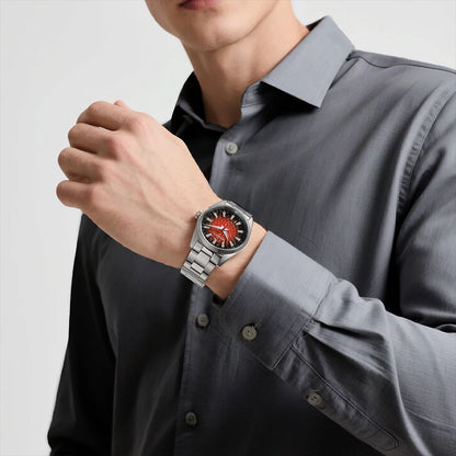 Reloj para hombre BERNY – Reloj de cuarzo, cristal de zafiro, agujas luminiscentes, resistente al agua hasta 10 ATM, fabricado íntegramente en acero inoxidable – Estilo elegante y desenfadado, ideal para el día a día o para ocasiones profesionales