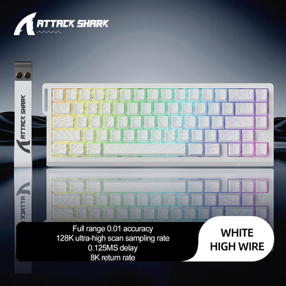 X68HE ATTACK SHARK X68PRO Magnetic Gaming Keyboard Mechanical Wired 0.01mm Rapid Trigg 8000Hz SOCD/Rs 0.125ms 128K Rate