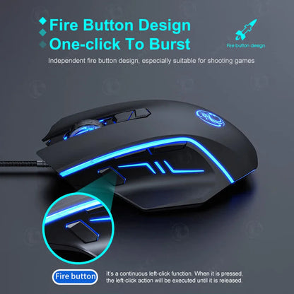 USB Wired Optical Gaming Mouse Ergonomic Mice 7200 DPI Gamer Mice 6 Buttons Gaming Mice for PC Gamer Computer Desktop