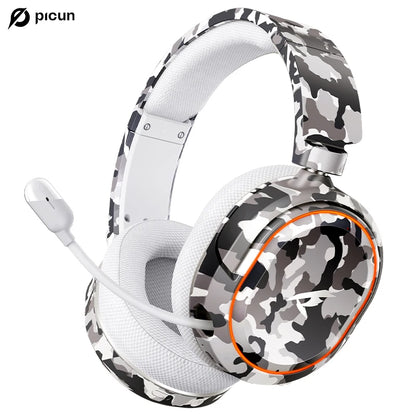 Picun G2 Wireless Gaming Headset Bluetooth 5.3 – 7.1 Surround Sound, ENC Microphone, 100H Battery, Low Latency Headphones for PC, PS5, PS4, Switch & Mobile