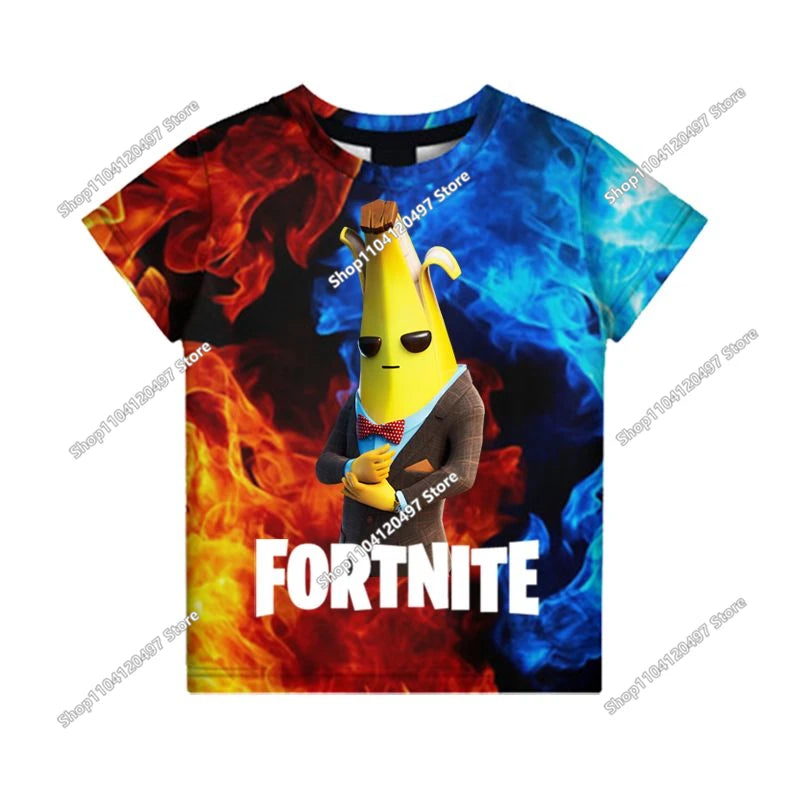 Children's Summer T Shirt Battle Royale Fortnite Hero Victory 3d T-shirt Tees Boys Girls Baby Clothes