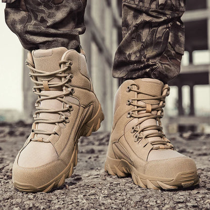 Chaussures de neige antidérapantes pour hommes, bottines montantes à plateforme, confortables et chaudes, bottes d'hiver pour hommes, bottes de couture dans le désert