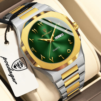 Reloj POEDAGAR de lujo para hombre, de cuarzo, resistente al agua, de acero inoxidable, reloj masculino con fecha y día de la semana, relojes de negocios para hombre, Reloj Hombre