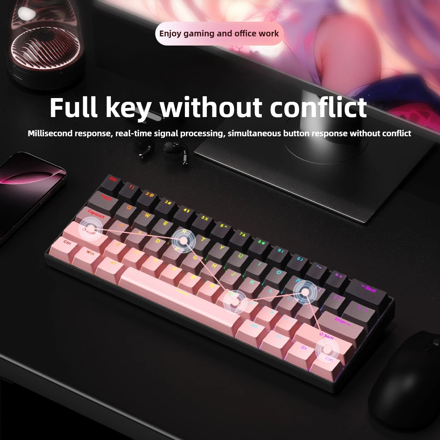 Keyboard Bluetooth Wireless Mechanical keyboards rgb Gamer teclado para tablet mecanico 60% ipad Backlit Mini usb key board
