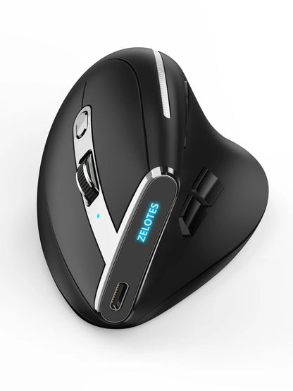 Lefon F26C Vertical Mouse Wireless with OLED Screen Bluetooth Ergonomic Mouse Optical Rechargeable Gaming Mice for PC Laptop