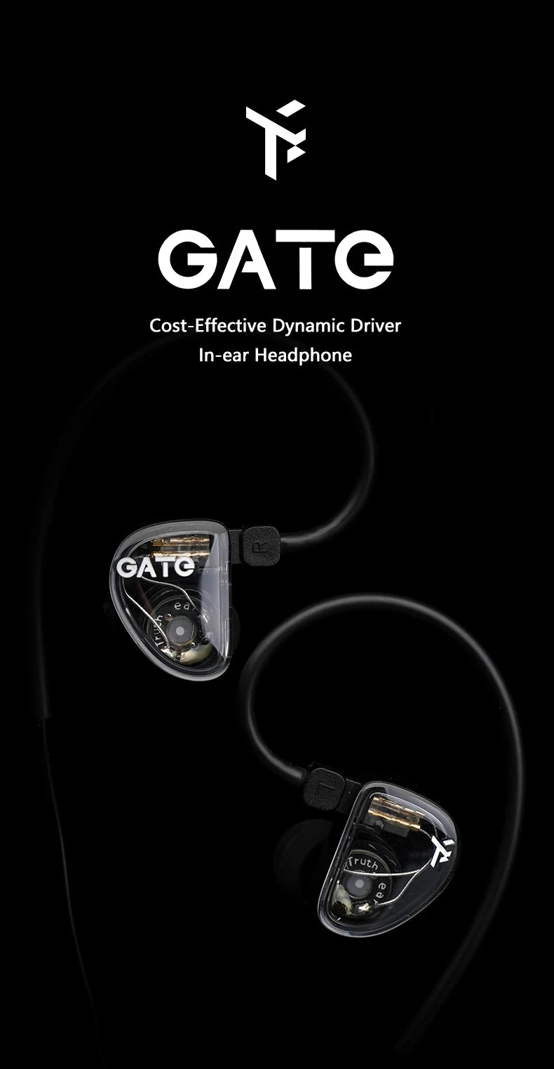 TRUTHEAR GATE Earphone Dynamic In-Ear Headphone with 0.78 2 pin Cable Gaming Earbuds