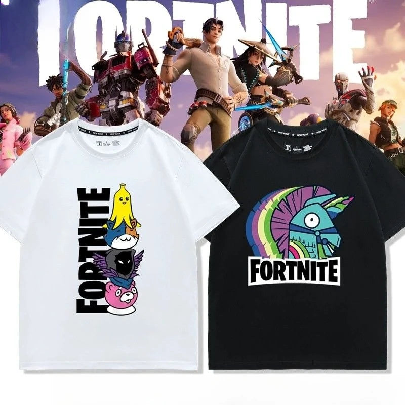 New Fortnite short-sleeved creative high-value cartoon cartoon cool printed men's and women's breathable sweat-absorbent T-shirt