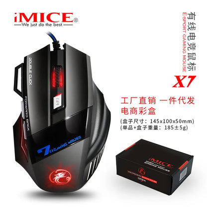 IMICE X7 Optical Gaming Mouse  Adjustable DPI Ergonomic Anti Slip Design Colorful Luminuse Suitable for DesktopComputers  Laptop