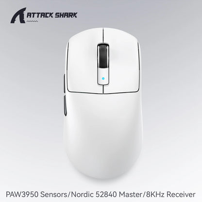 ATTACK SHARK R6 PAW3950MAX Wireless Gaming Mouse, 8Khz Polling, Ultralight 39g, Nordic 52840 MCU,  Omron Optical Microswitches