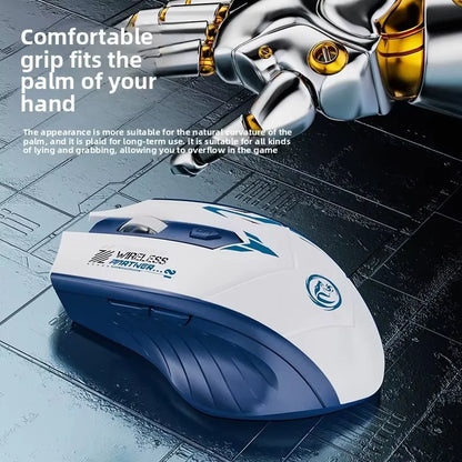 Wireless Gaming Mouse Bluetooth 5.4 Dual-Mode 2.4G Wireless Mouse Rechargeable 1600DPI Ergonomic Gamer Mice For PC Office Laptop