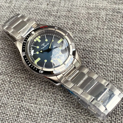 200M Water Resistant Mechanical Wristwatch Miyota 8215 Domed Sapphire Glass 120 clicks Bezel Steel Band Luminous Marks