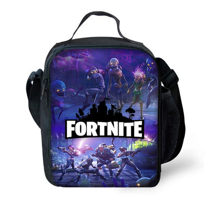 Hot Game Kinder-Isoliertasche groß F-FortniteS, geräumige wiederverwendbare Thermo-Kühltasche/Lunchbox für Jungen, Mädchen, Schüler, Outdoor und Picknick