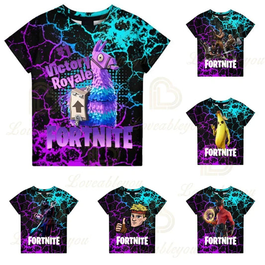 Fortnite Victory Royale Ninja Fashion 3D T-shirts Summer Short Sleeve Children Clothing Cartoon Print Baby Clothes Kids T-shirt
