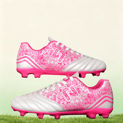 Chaussures de football multi-clous AG/FG pour adultes, tige en PU confortable, crampons antidérapants et résistants à l'usure pour les jeux en plein air sur gazon artificiel