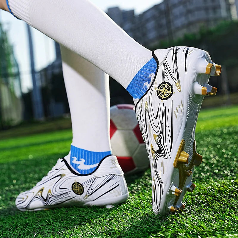 Chaussures de football pour hommes, chaussures de terrain professionnelles, crampons FG/TF pour entraînement sur gazon, chaussures de futsal, baskets de football antidérapantes, chaussures à crampons pour cheville, pointur