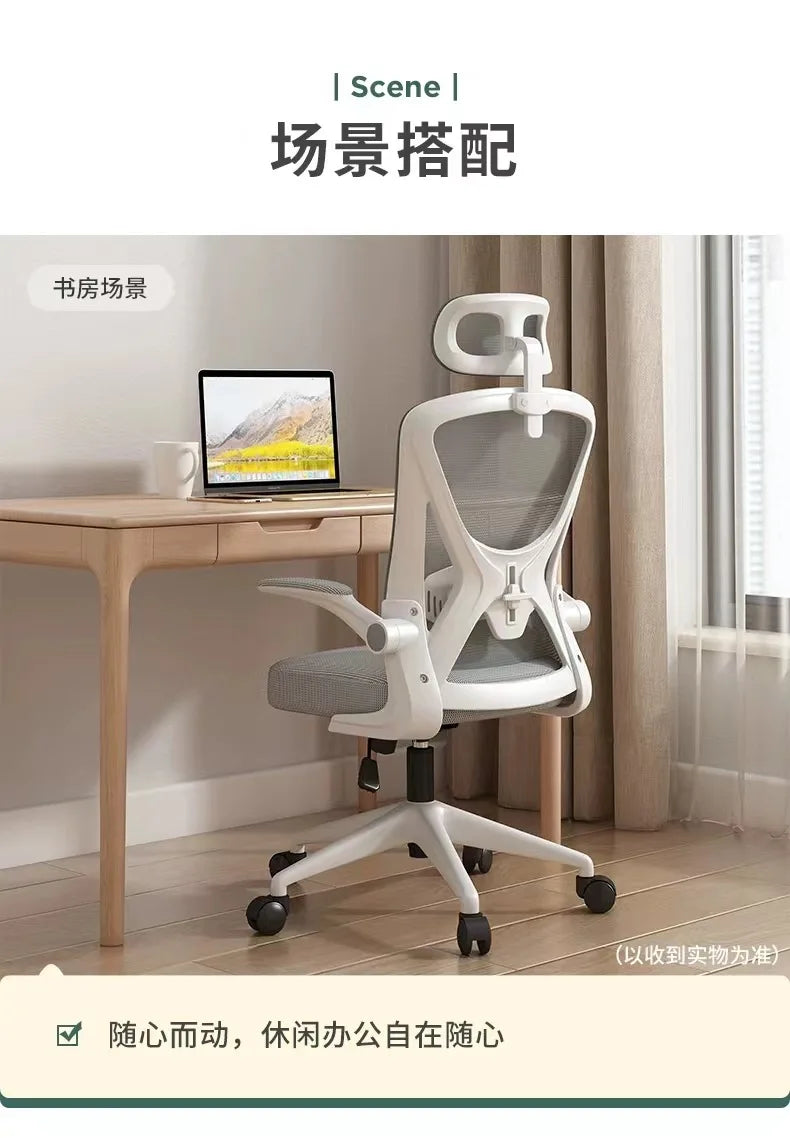 Computer Chair Home Comfort Backrest Lifting Study Chair Office Movable Lunch Break Ergonomic Office Chair
