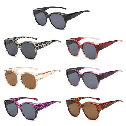 Summer UV Protection Driving Sunglasses Y2K Round Frame Wear Over Glasses Retro Fit Over Sunglasses for Women Men