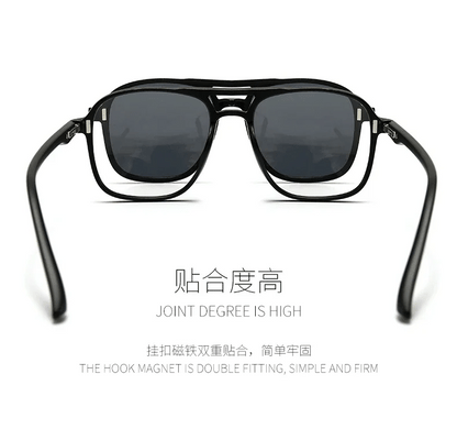 2026 Mirror Magnetic Attraction Polarized Sunglasses 2 Iin 1 Clip Cycling Glasses Dazzling Men Double-Barreled Glasses Women