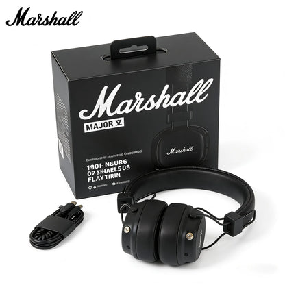 Marshall Major Ⅴ On-Ear Bluetooth Headphones Wireless Deep Bass Foldable Headset with Microphone for Sports & Gaming