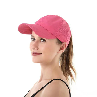 Cappellino da baseball estivo, completo da golf, cappellino sportivo e per il tempo libero con striscia trasversale, cappellino a becco d'anatra in rete ad asciugatura rapida