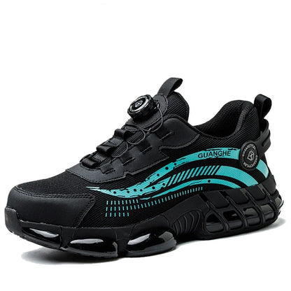 Chaussures de sécurité pour hommes et femmes, chaussures de travail à bout en acier, légères, bouton rotatif, baskets de protection Anti-écrasement, bottes de sécurité pour le travail
