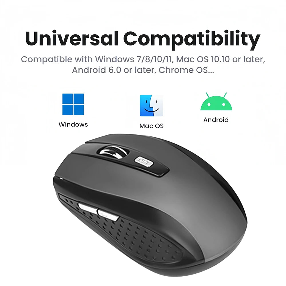 Wireless Mouse 2.4G Silent Mouse Portable Mobile Optical Office Mouse 1600 Adjustable DPI Levels for Notebook PC Laptop MacBook