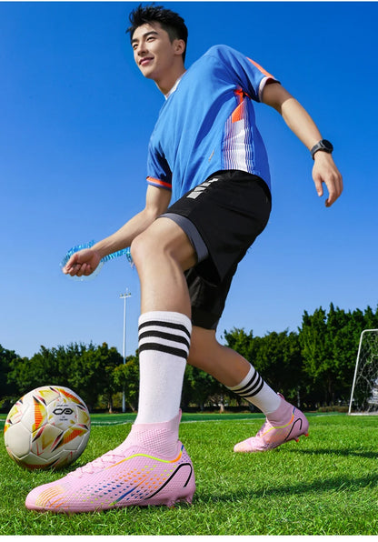 Men Outdoor Football Boots FG/TF Professional Training Soccer Shoes Cleats Turf Futsal Match Grass Unisex Non-slip Breathable