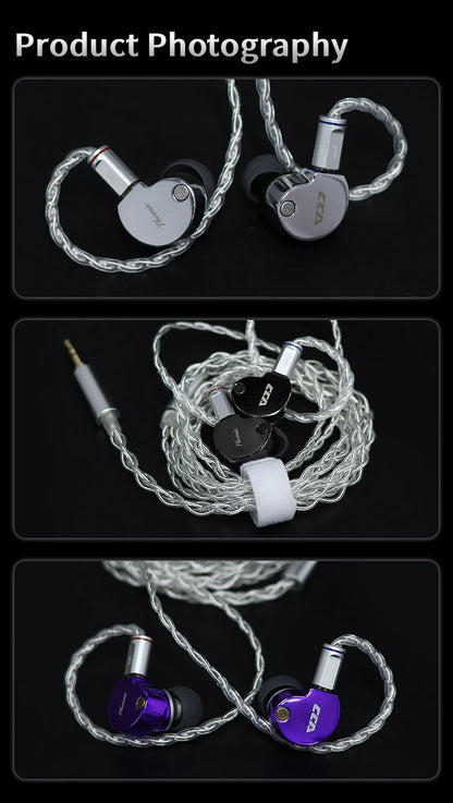 CCA Phoenix Metal Alloy Body 10mm Dual Magnetic Dynamic Coil HIFI Sound Quality In Ear Wired Esports Music Earphones