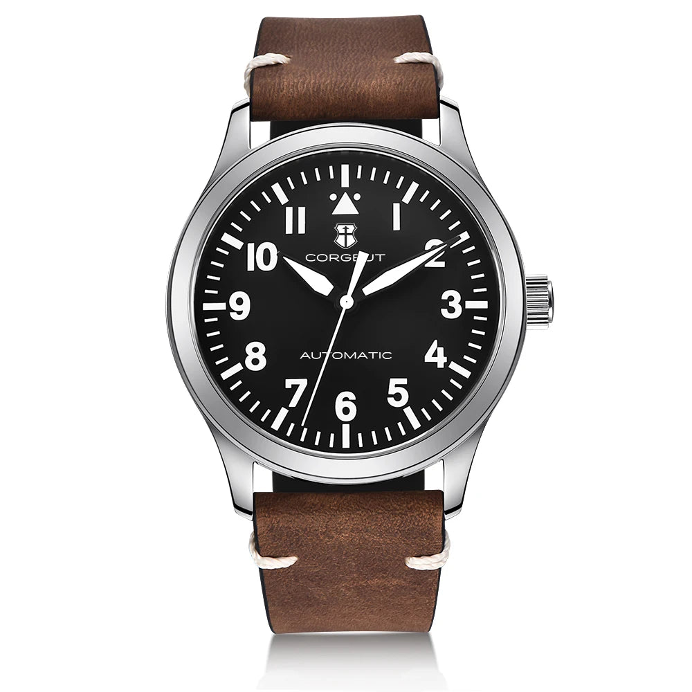 42mm Corgeut Sapphire miyota Watch Military Men Reloj Automatic Luxury Sport Design Clock Lume Leather Mechanical Wrist Watches