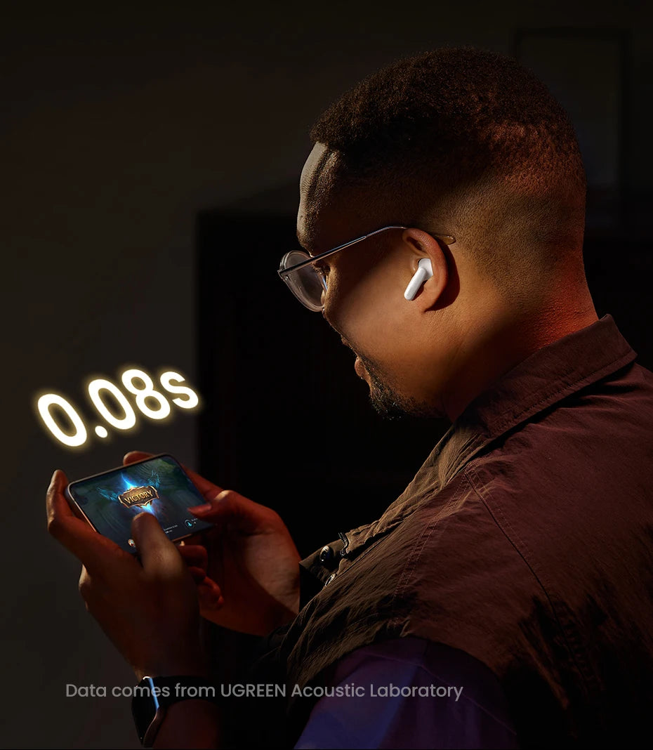 UGREEN ANC Semi-open TWS Adaptive Active Noise Cancelling Earbuds LDAC Hi-Res Audio Wireless Bluetooth Earphones Headphones